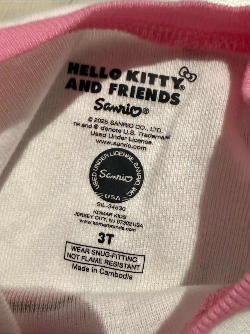 Hello Kitty‎ & Friends Sanrio 4 Piece Pajama Set Girls 3T NWT